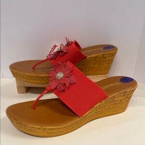 Toscanella red Floral Women's Sandals  NWT-FINAL PRICE!